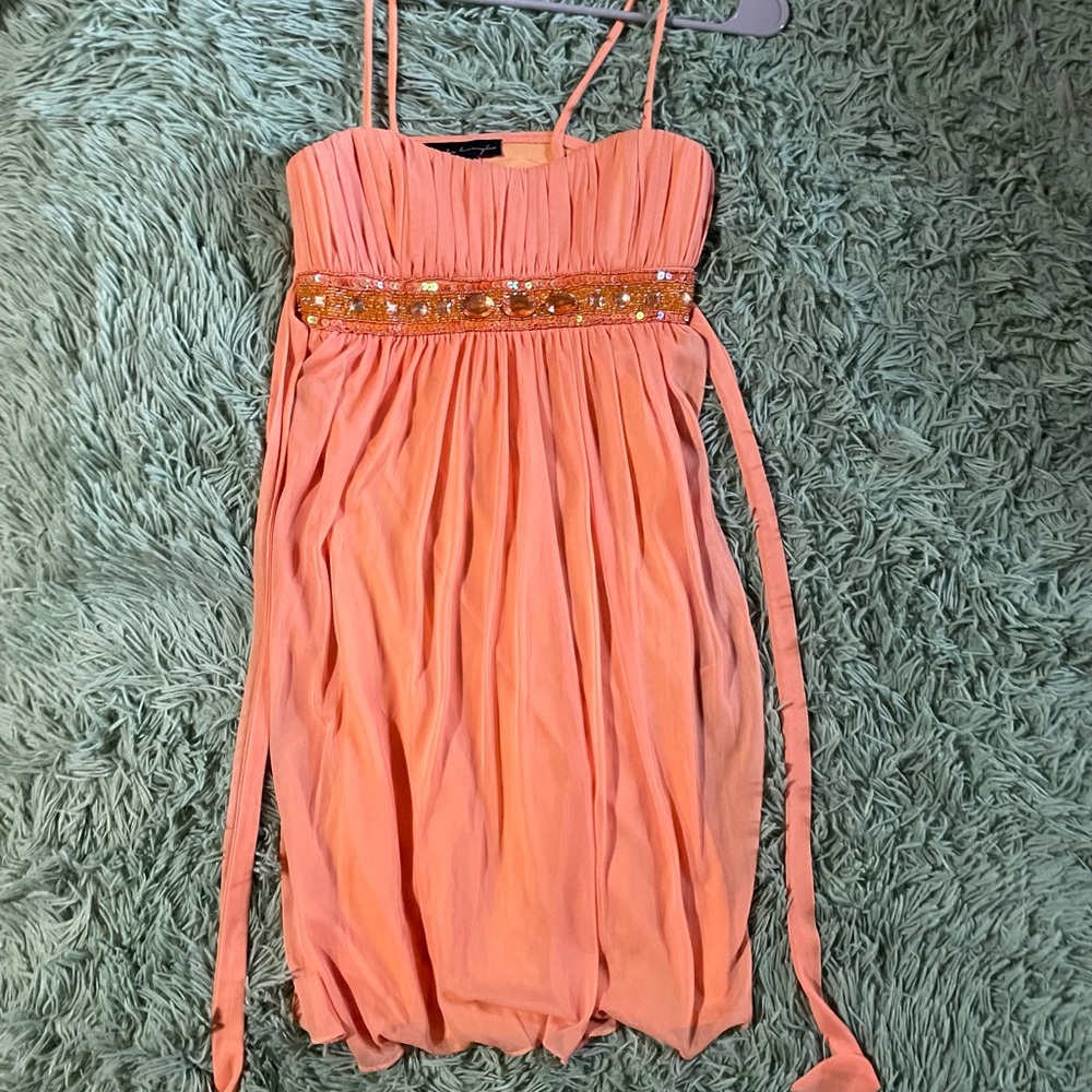 City Triangles orange Mini Sundress for Cocktail